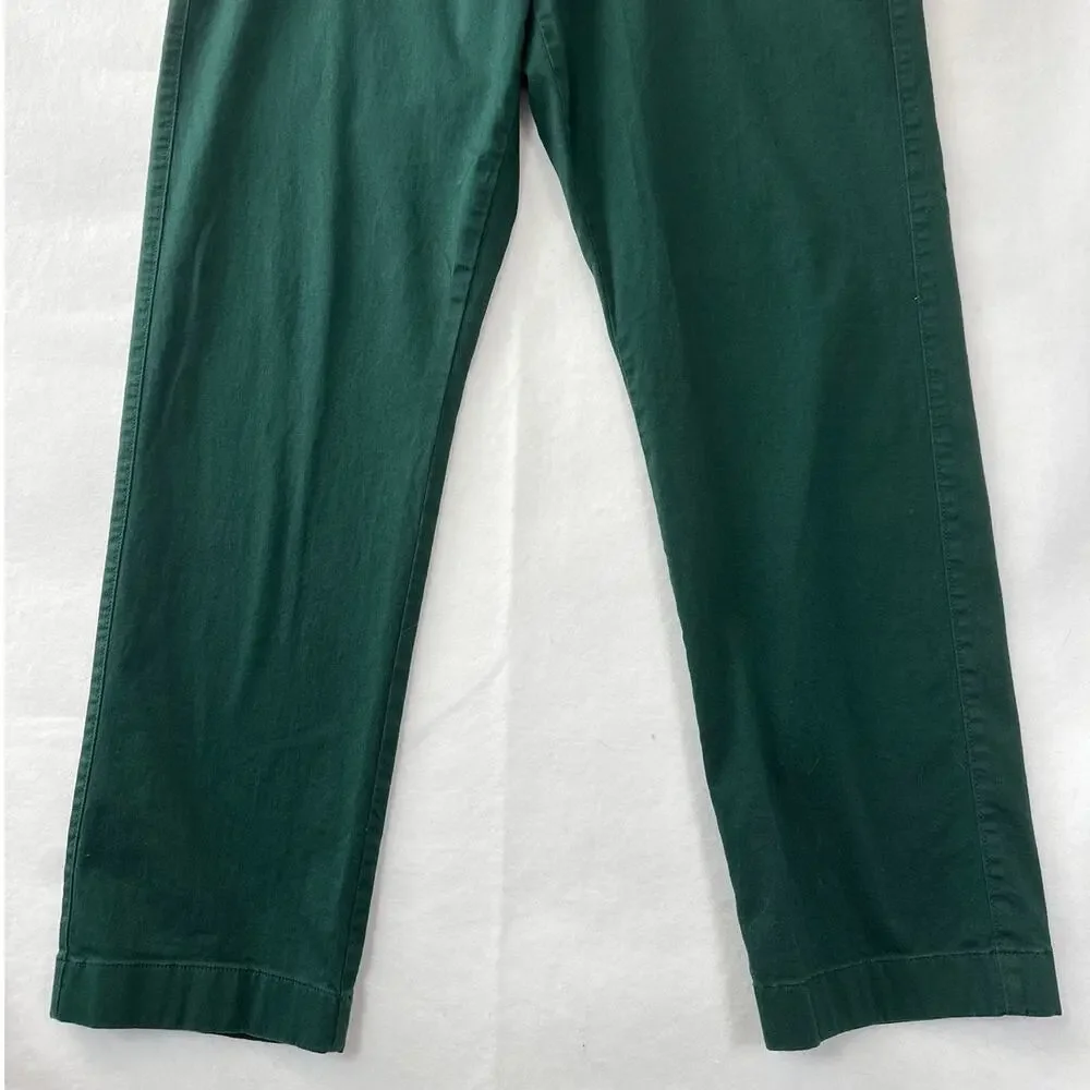 J. Crew Straight Fit Flex Chino Pants H3186 Dark Green W38 L32 Cotton Workwear